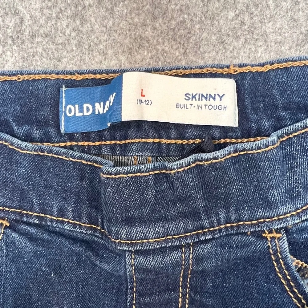 Old Navy Kids Skinny Built-In Tough Dark Wash Adjustable Waist Jeans Large 10-12